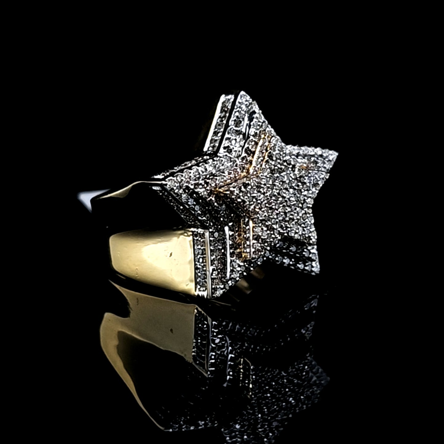 Mens Star Diamond Ring