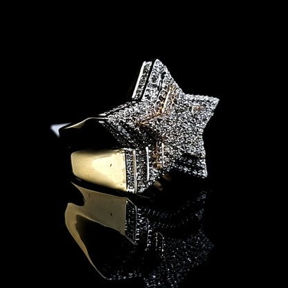 Mens Star Diamond Ring