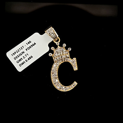 Letter C Diamond Pendant