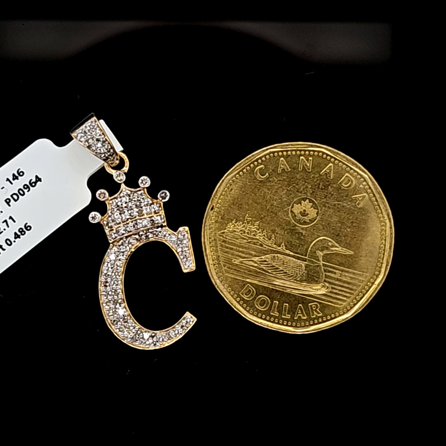 Letter C Diamond Pendant