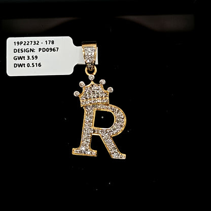 Letter R Diamond Pendant