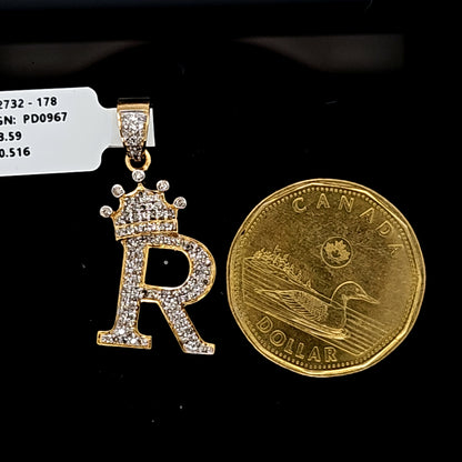 Letter R Diamond Pendant