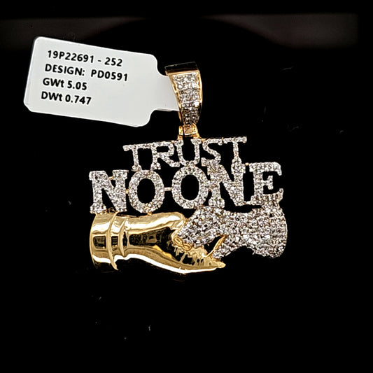 Trust No One Diamond Pendant