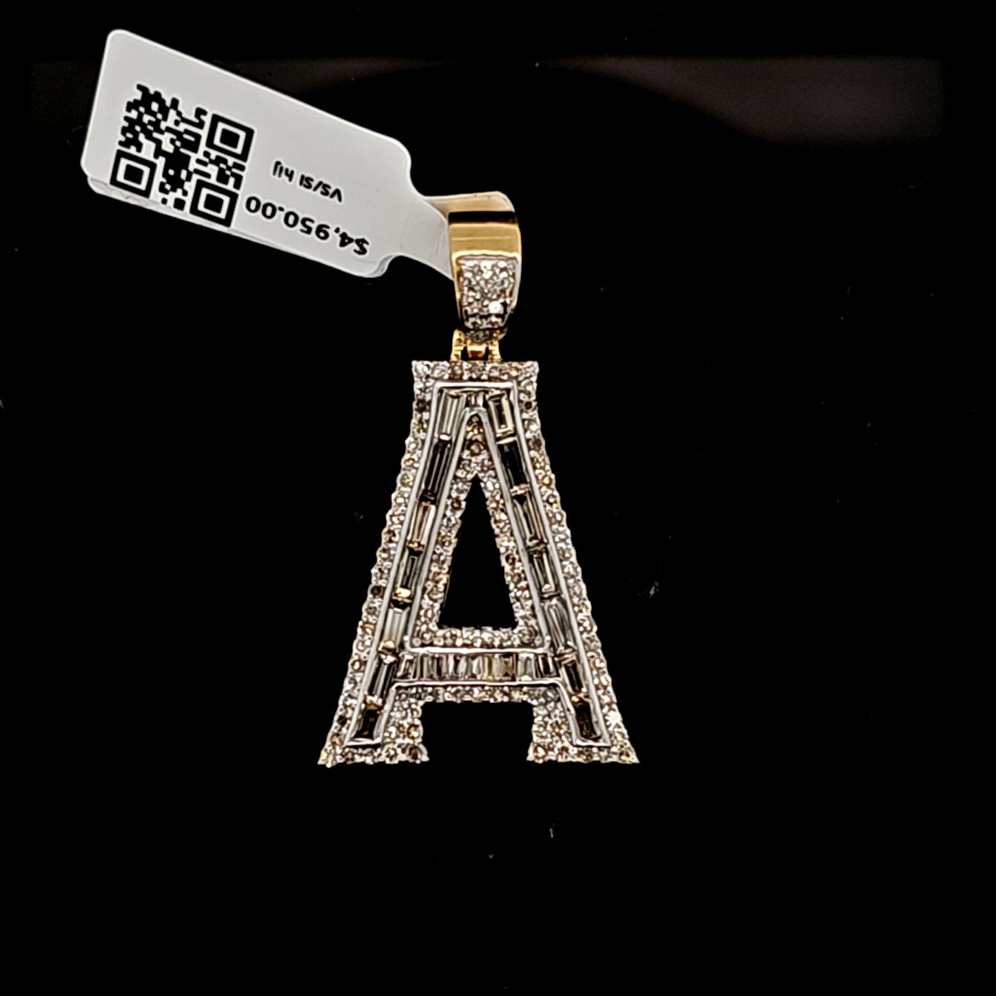 Letter A Diamond Pendant