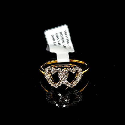 Double Heart Ladies Diamond Ring