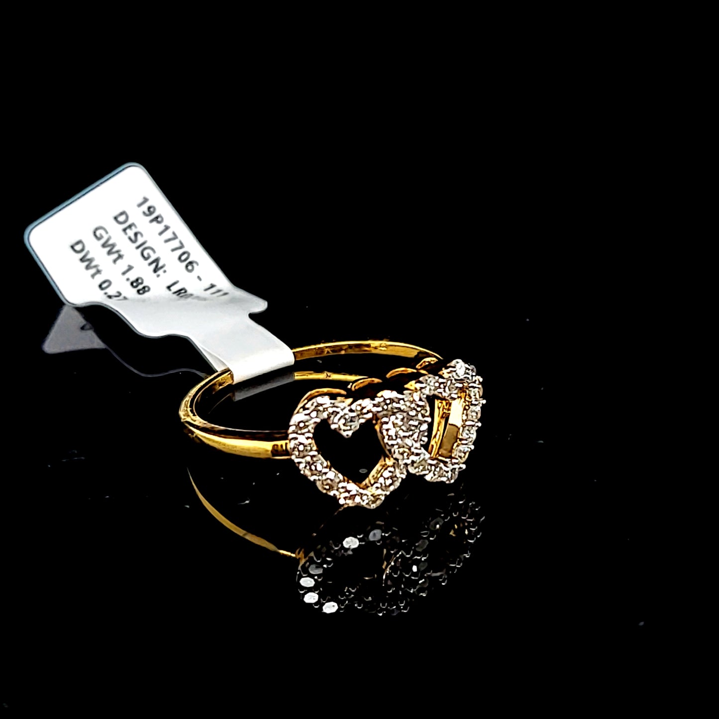 Double Heart Ladies Diamond Ring