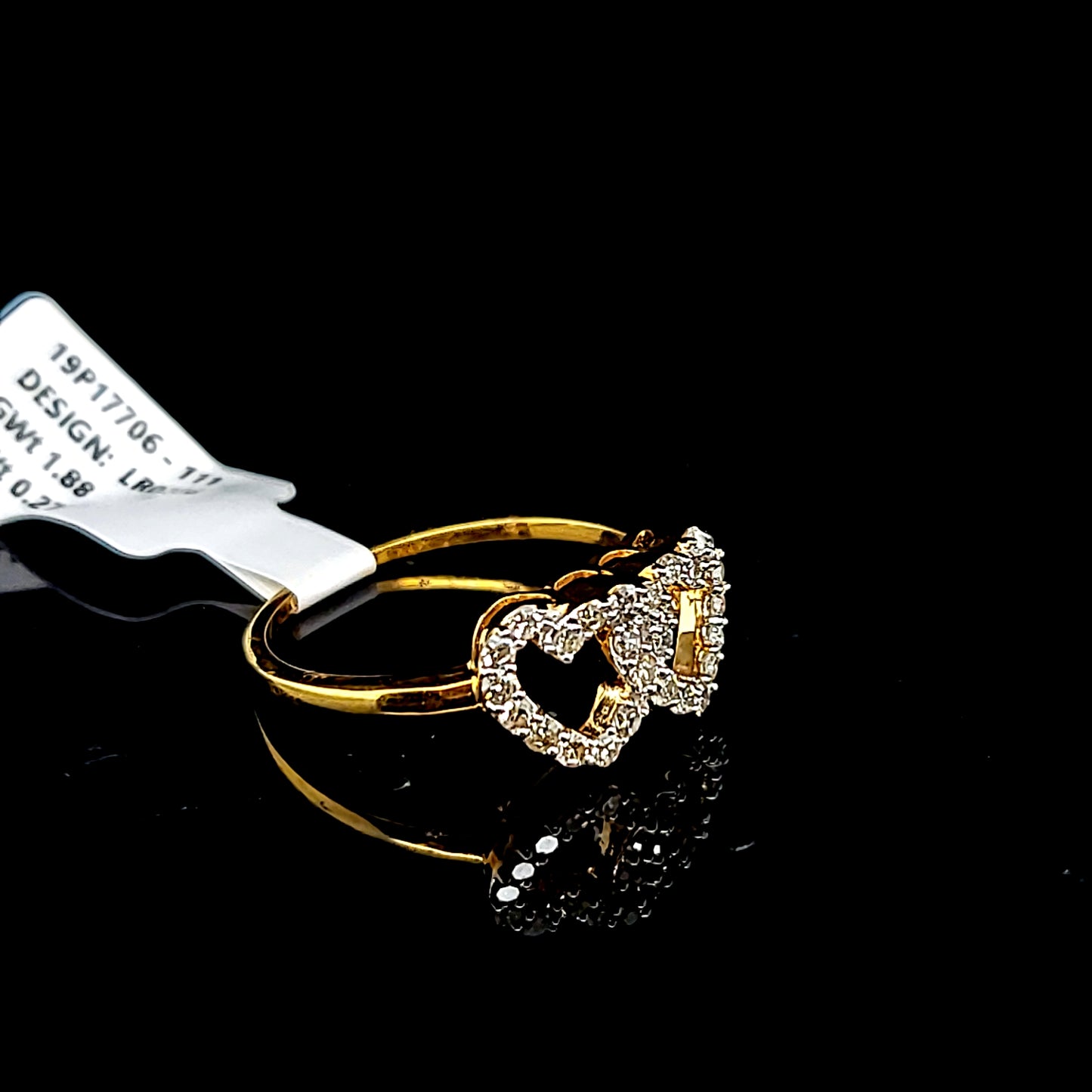 Double Heart Ladies Diamond Ring