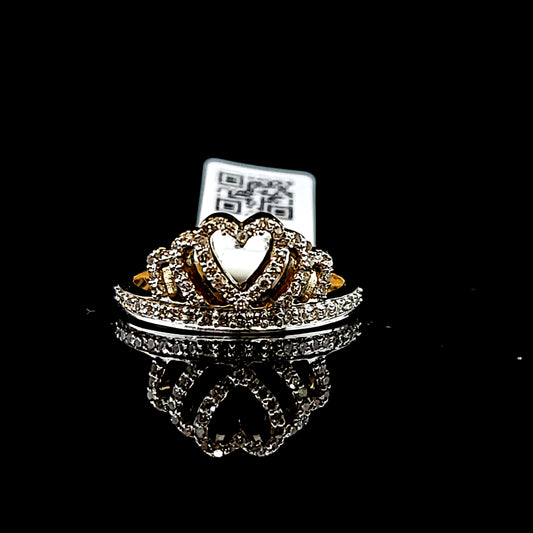 Heart Crown Shape Ladies Diamond Ring