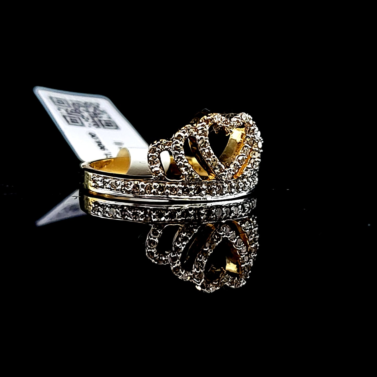 Heart Crown Shape Ladies Diamond Ring