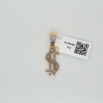 Dollar Sign $ Diamond Pendant