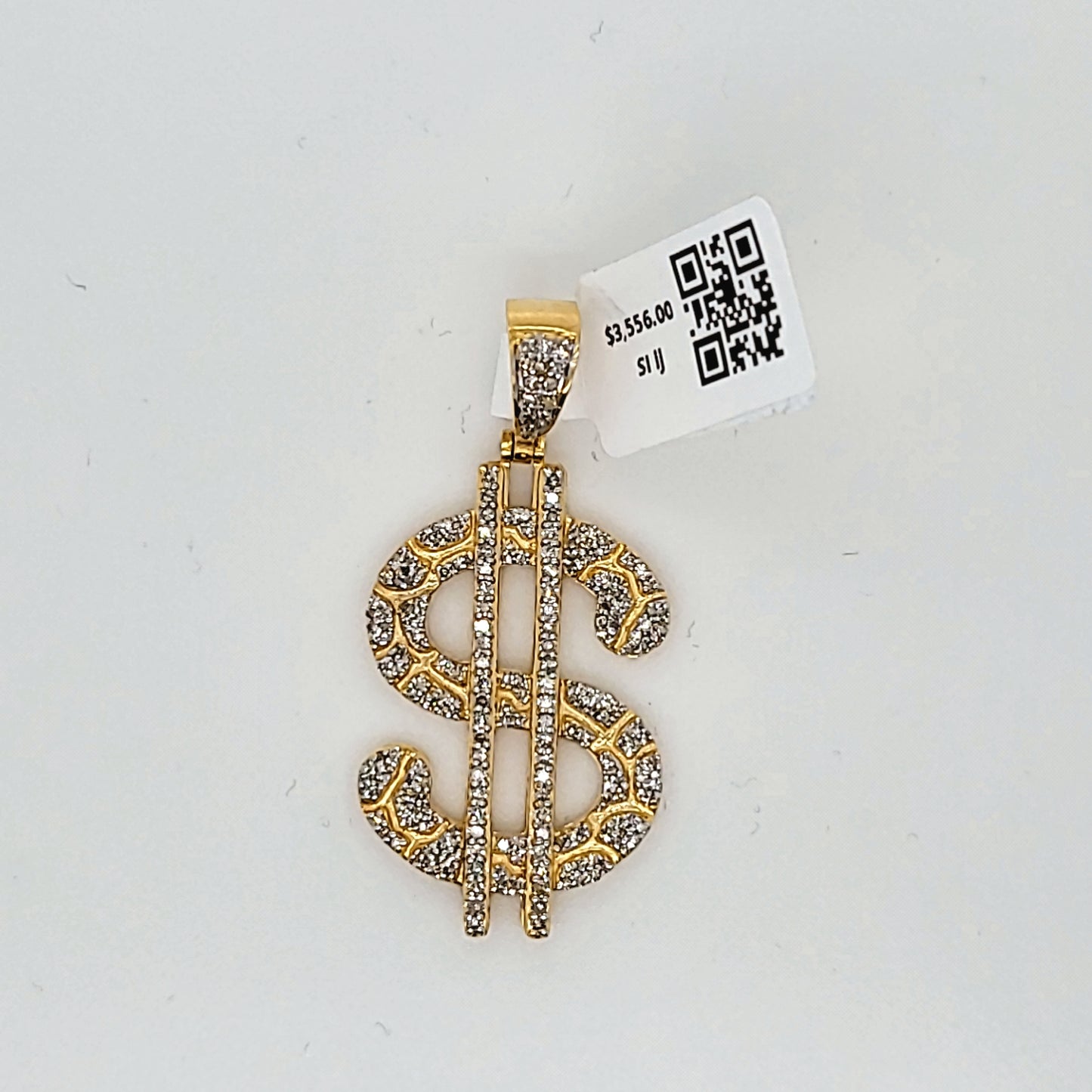 Dollar Sign $ Diamond Pendant