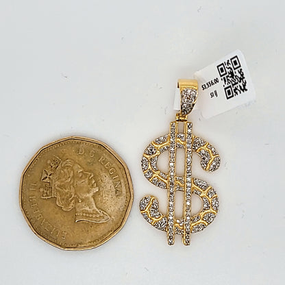 Dollar Sign $ Diamond Pendant