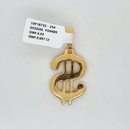 Dollar Sign $ Diamond Pendant