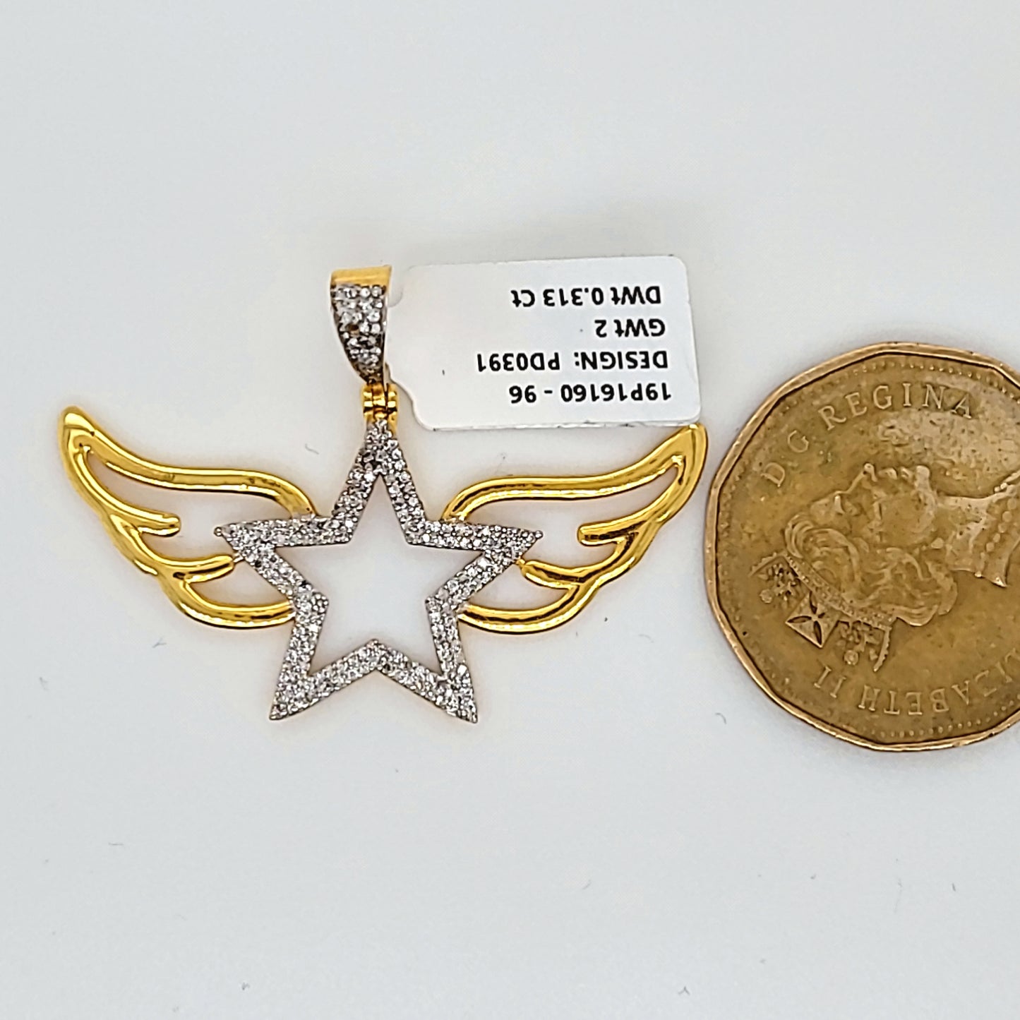 Star With Wings Diamond Pendant