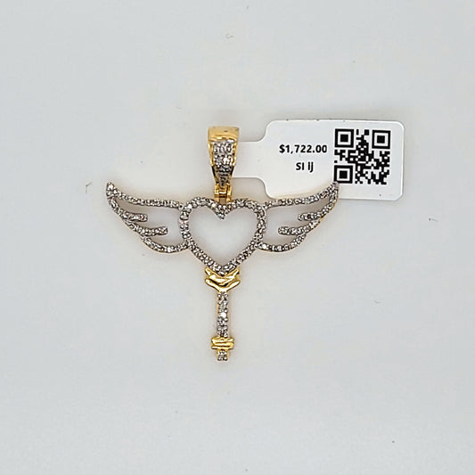 Key Heart Diamond Pendant