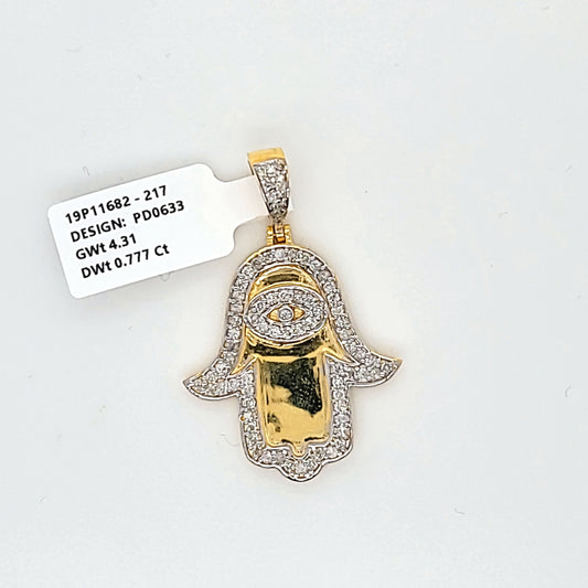 Hamza Hand Diamond Pendant