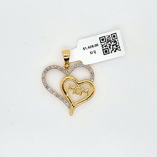 Heart Mom Diamond Pendant