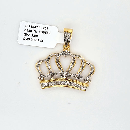 Crown Diamond Pendant