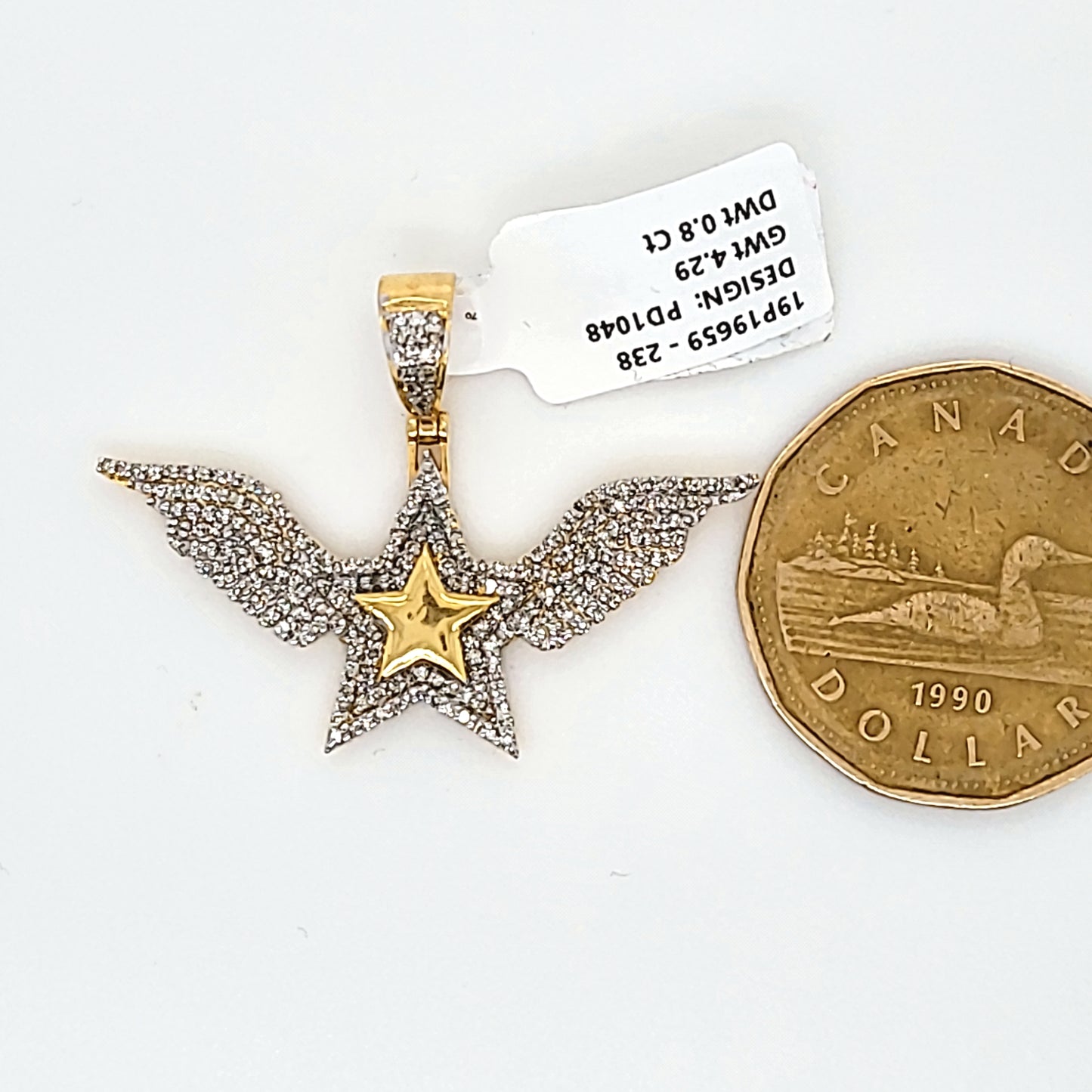 Star With Wings Diamond Pendant