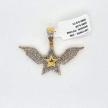 Star With Wings Diamond Pendant