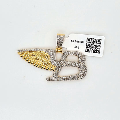 Letter B Diamond Pendant