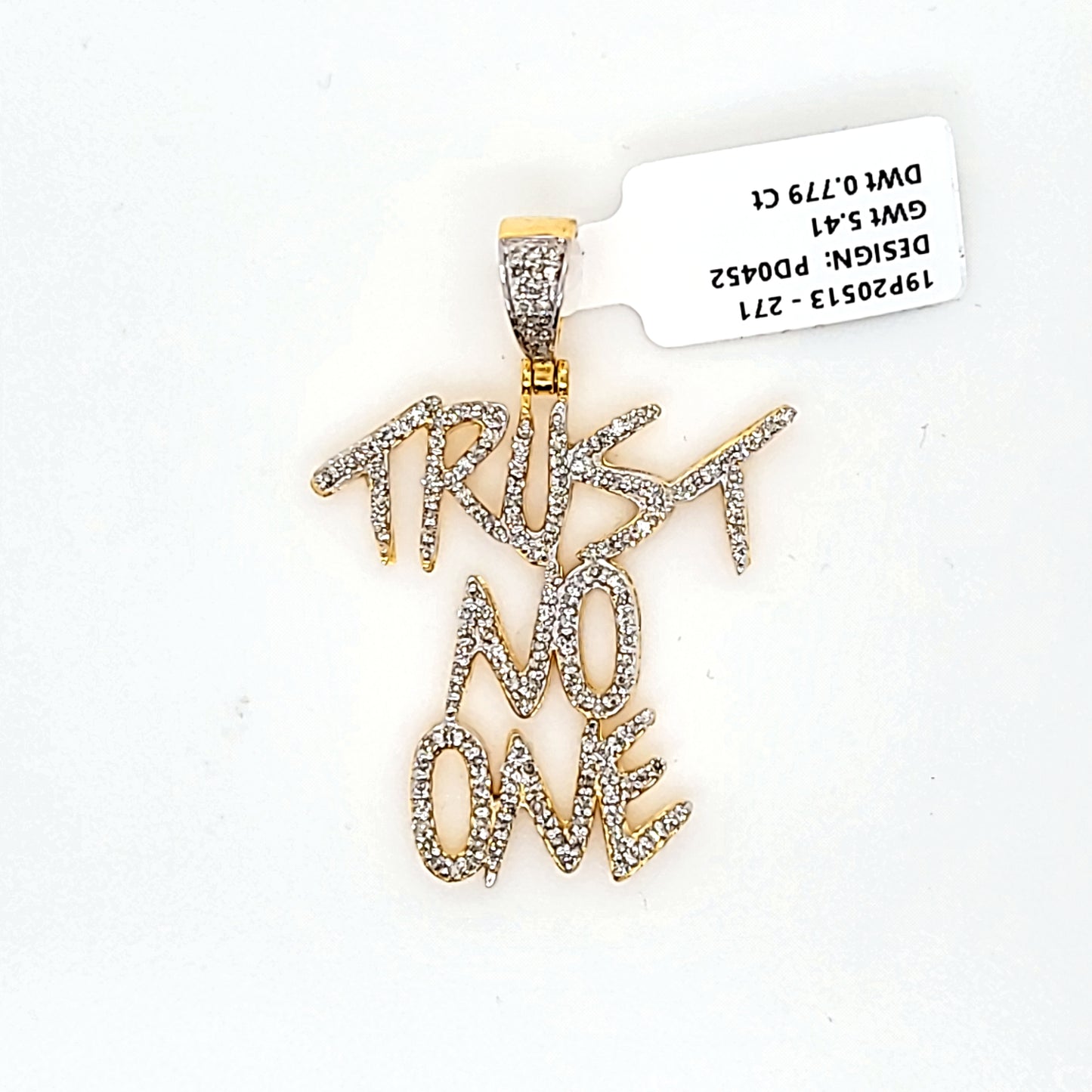 Trust No One Diamond Pendant