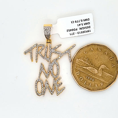 Trust No One Diamond Pendant