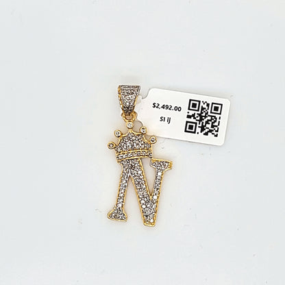 Letter N Diamond Pendant