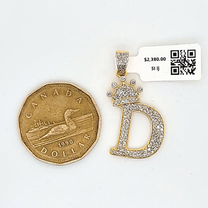 Letter D Diamond Pendant