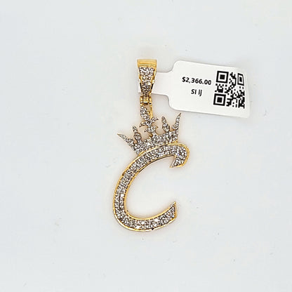 Letter C Diamond Pendant