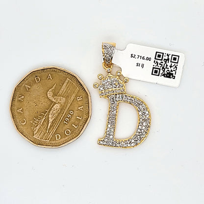 Letter D Diamond Pendant