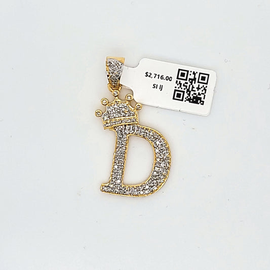Letter D Diamond Pendant