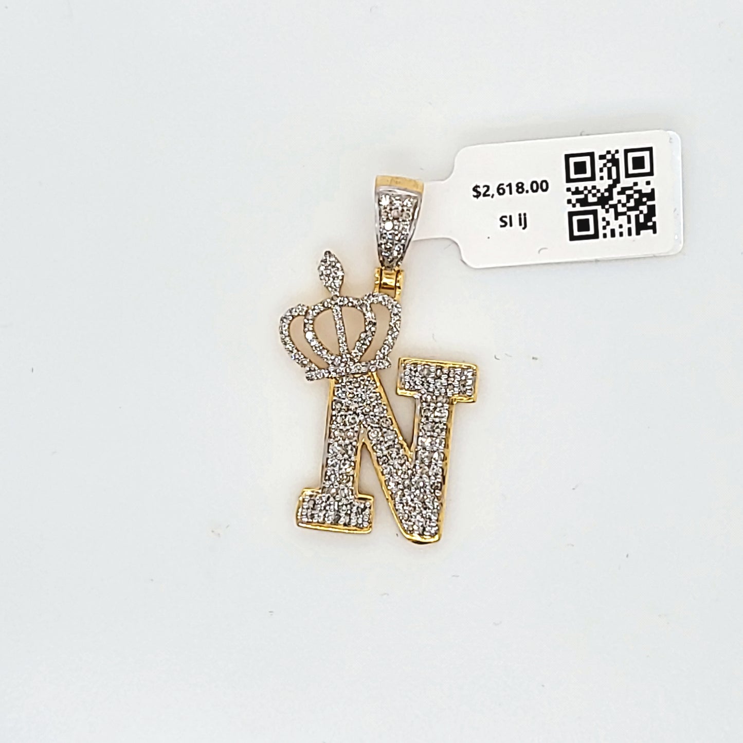 Letter N Diamond Pendant