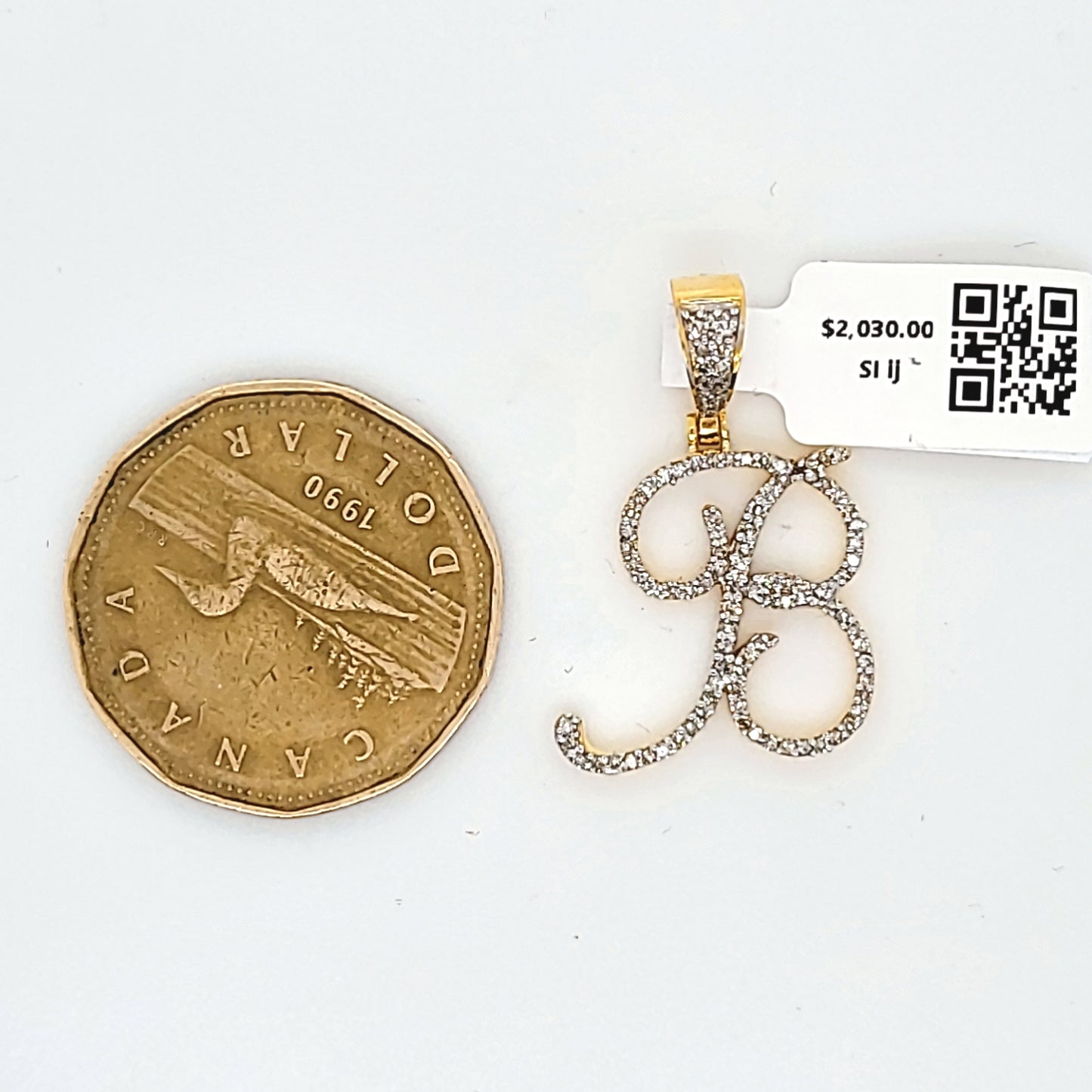 Letter B Diamond Pendant