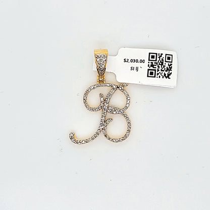 Letter B Diamond Pendant