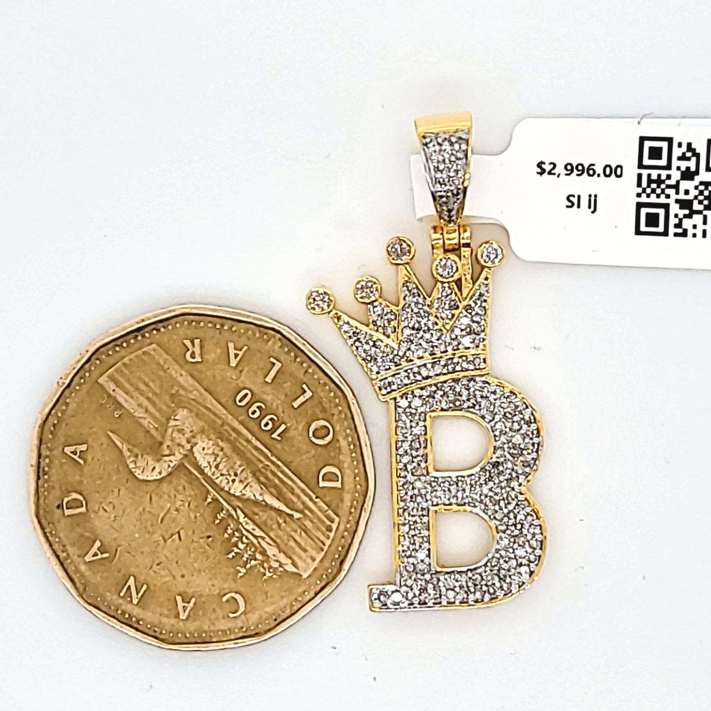 Letter B Diamond Pendant