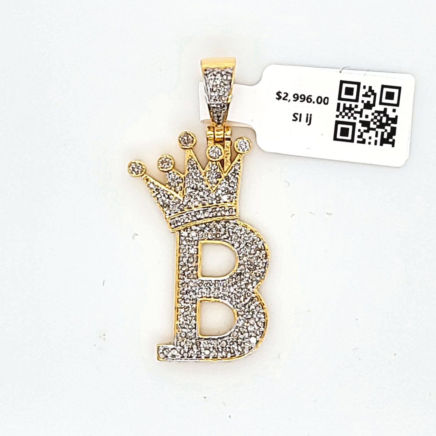 Letter B Diamond Pendant