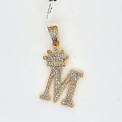 Letter M Diamond Pendant