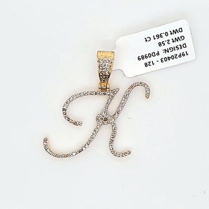 Letter K Diamond Pendant