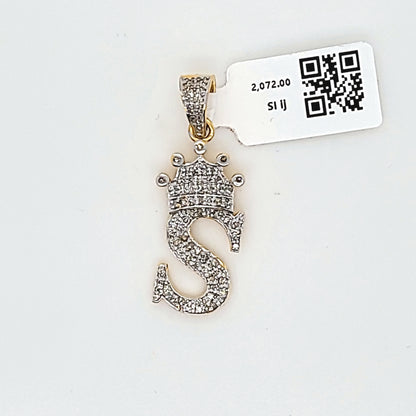 Letter S Diamond Pendant