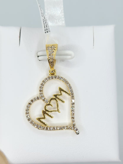 Heart Mom Diamond Pendant