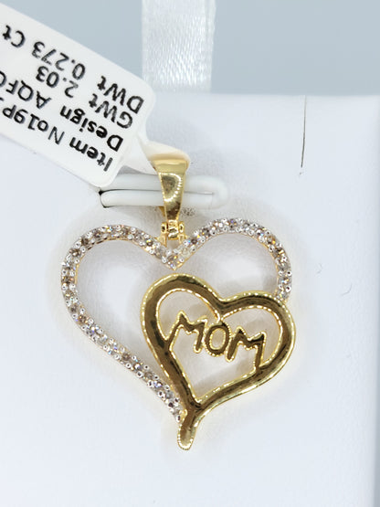 Heart Mom Diamond Pendant