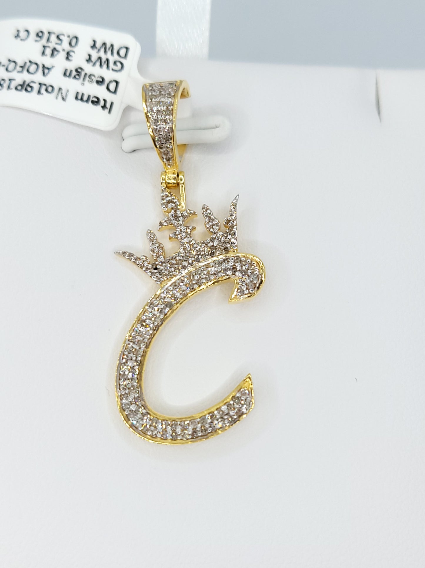 Letter C Diamond Pendant