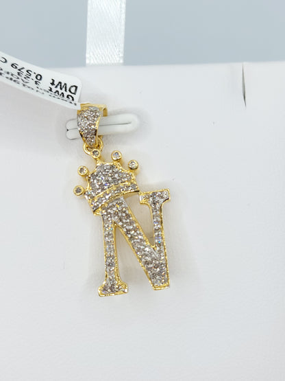 Letter N Diamond Pendant