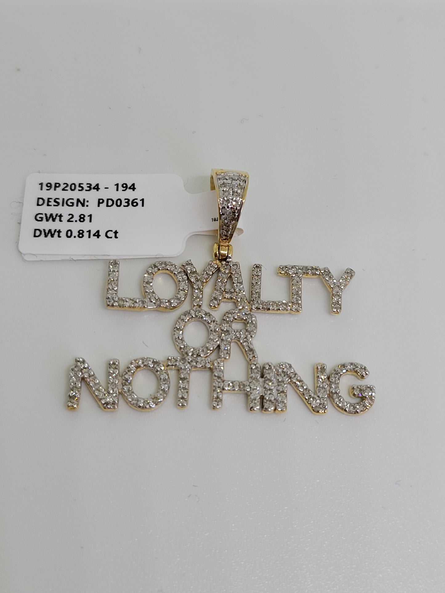 Loyalty Or Nothing Diamond Pendant