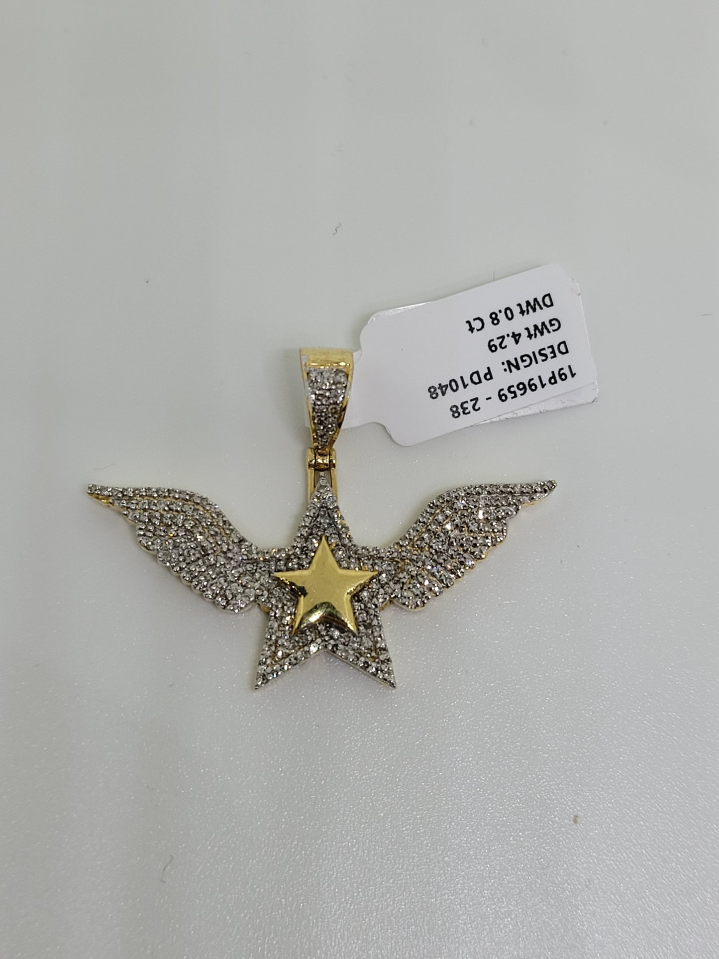 Star With Wings Diamond Pendant