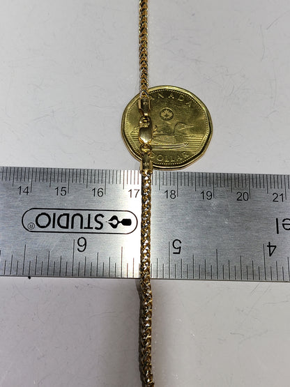 Solid 3 MM Two Tone Diamond Cut Round Millennium Franco Chain 10k Gold