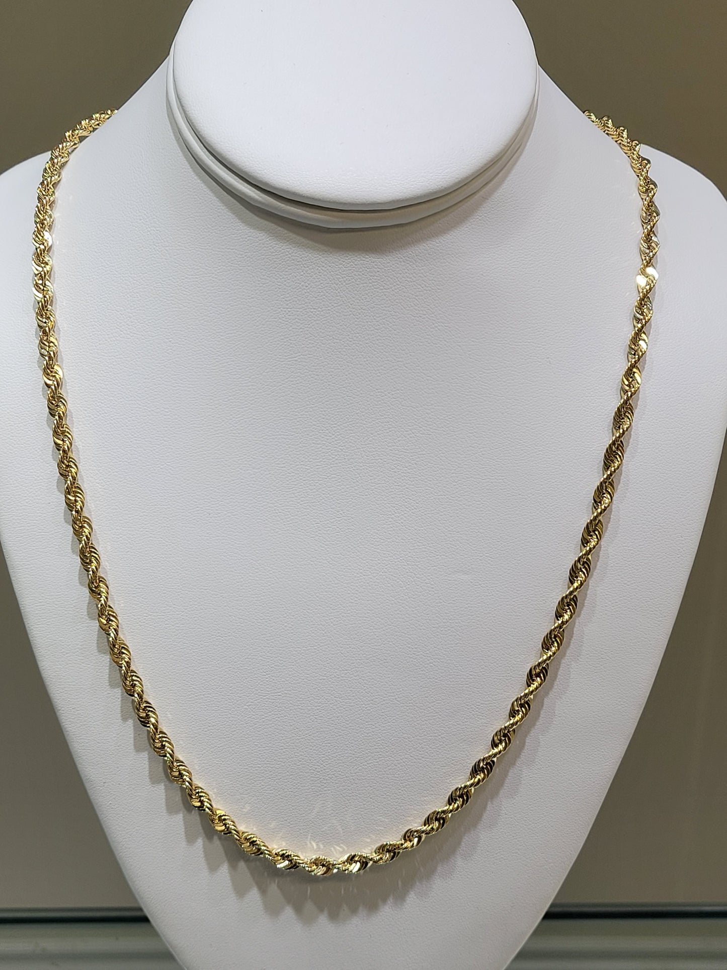5 MM Diamond Cut Rope Chain 10k Gold