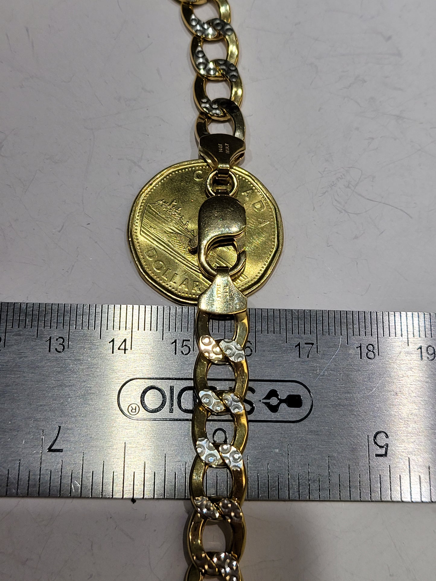 9.5 MM Two Tone Diamond Cut Cuban Chain 10k Gold