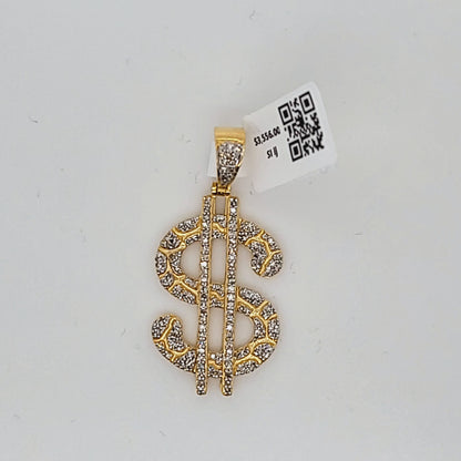 Dollar Sign $ Diamond Pendant